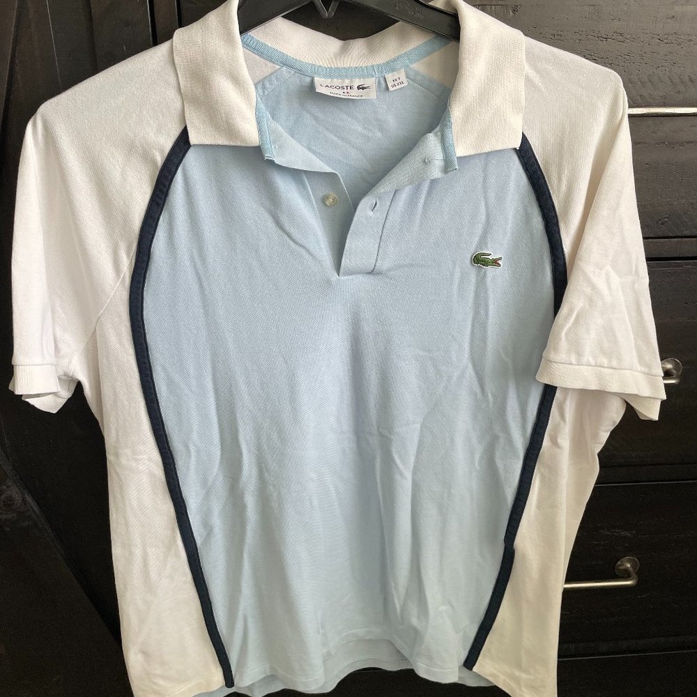 Lacoste light blue/white men's polo